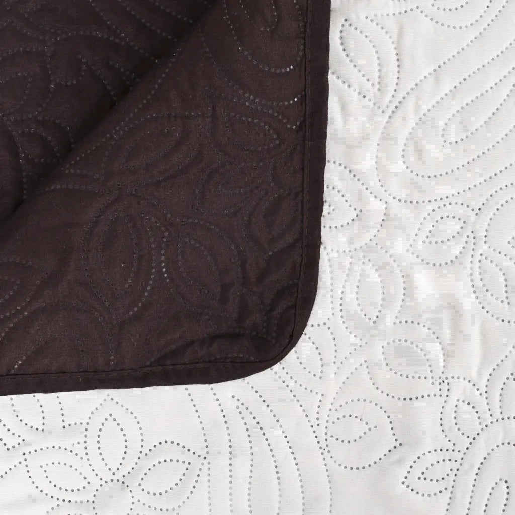 Copriletto Double-Face Trapuntato 230x260 cm Crema e Marrone cod mxl 59004