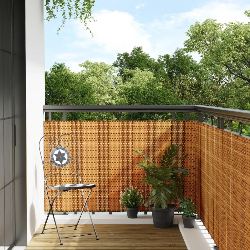 Schermo da balcone | Paravento da Balcone Marrone Chiaro 1000x100 cm in Polyrattan