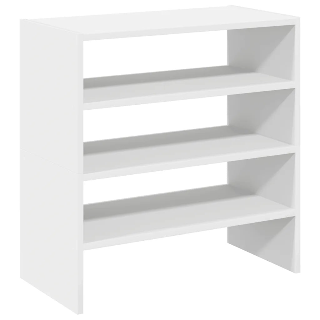 Scarpiere 2 pz Impilabili-Set di 2 Scaffale per scarpe Bianche 60x30x30,5 cm