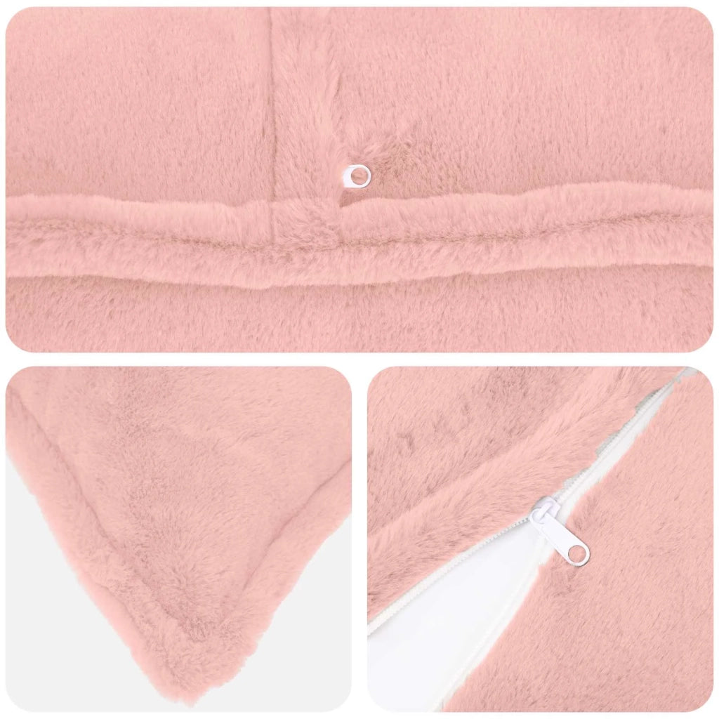 Federa 12 pz HOUTEN Rosa 40 x 80 cm Pelliccia di Coniglio Finta 918453