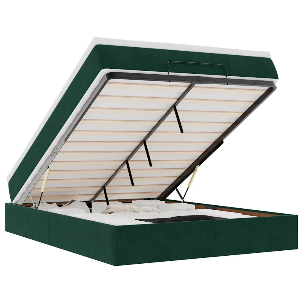 Struttura Letto Pouf con Materasso 140x190 cm in Velluto 3311186