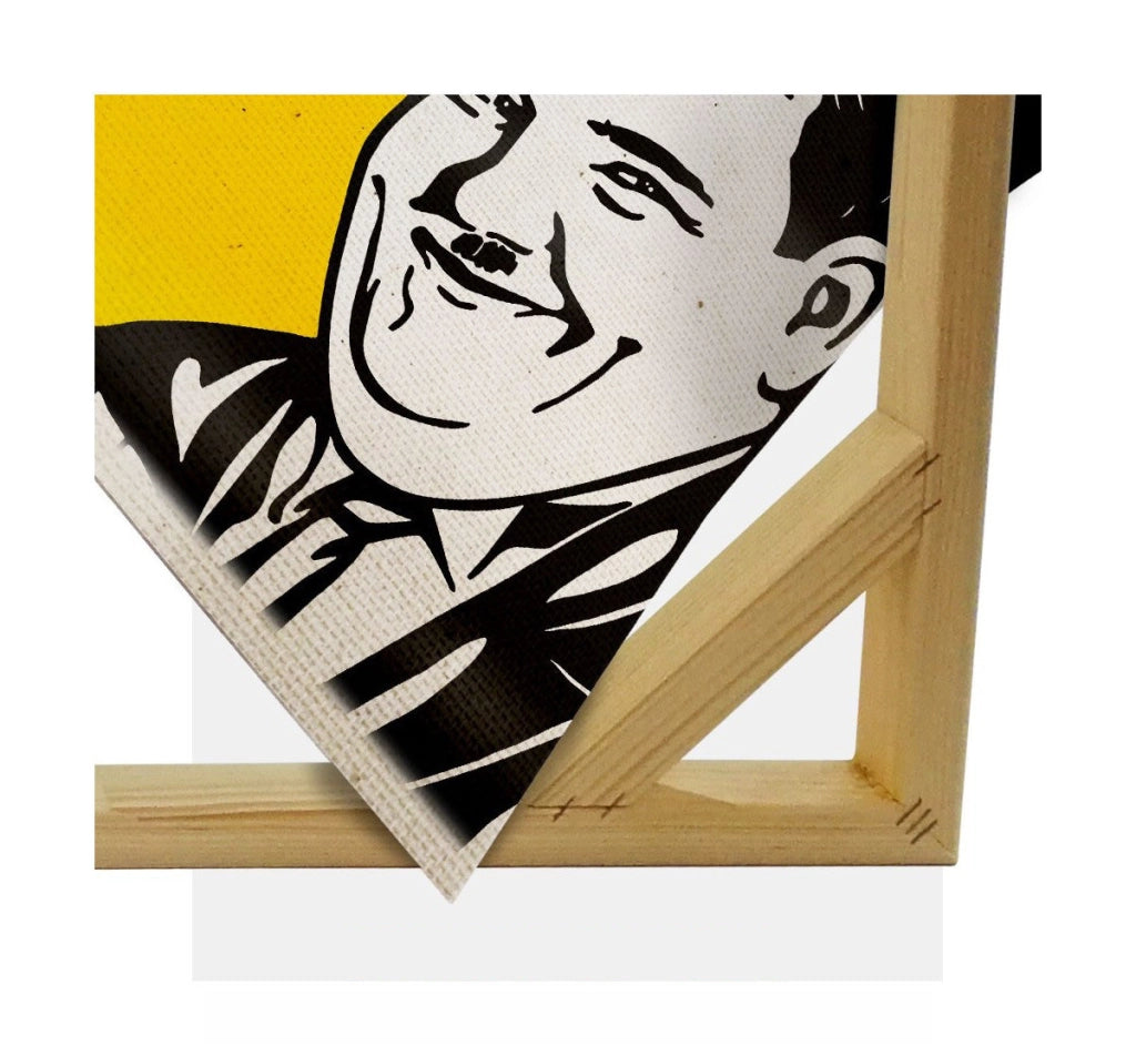 Stampa su tela Stanlio e Ollio Quadro Canvas su telaio in legno Misura: 130x130 cm