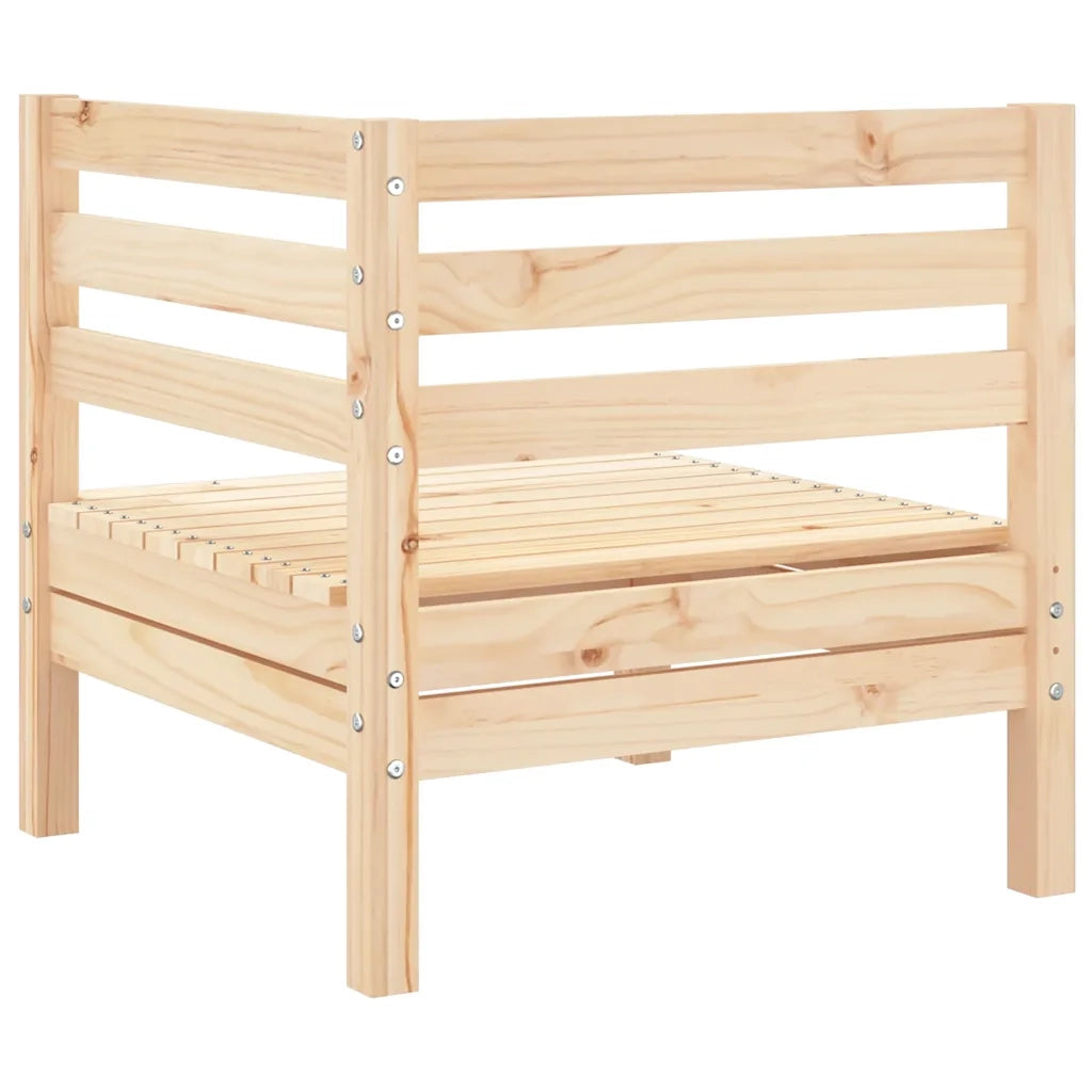 Divano Angolare da Giardino in Legno Massello di Pino