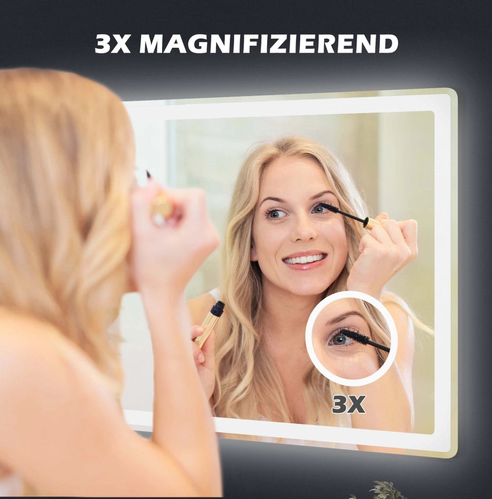 Specchio LED da bagno con ingrandimento 3x e touch