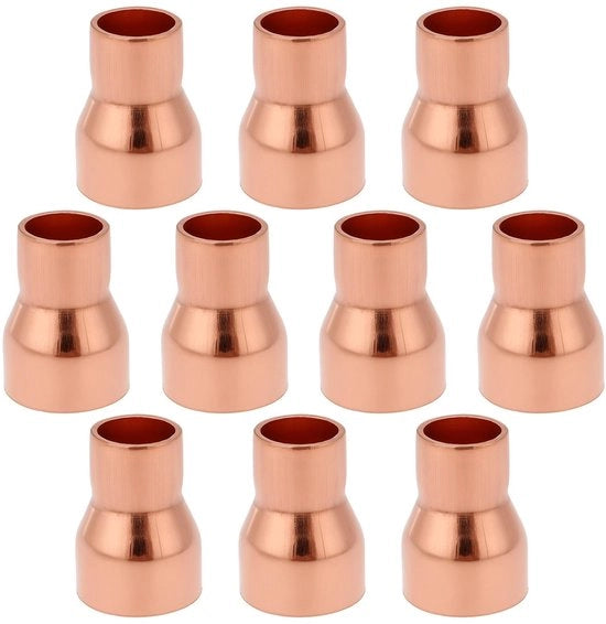Reduttore di connessione in rame - 10 pezzi - Flessibile per sanitario - 15mm a 10mm - Rame - Ideale per connessioni di tubi