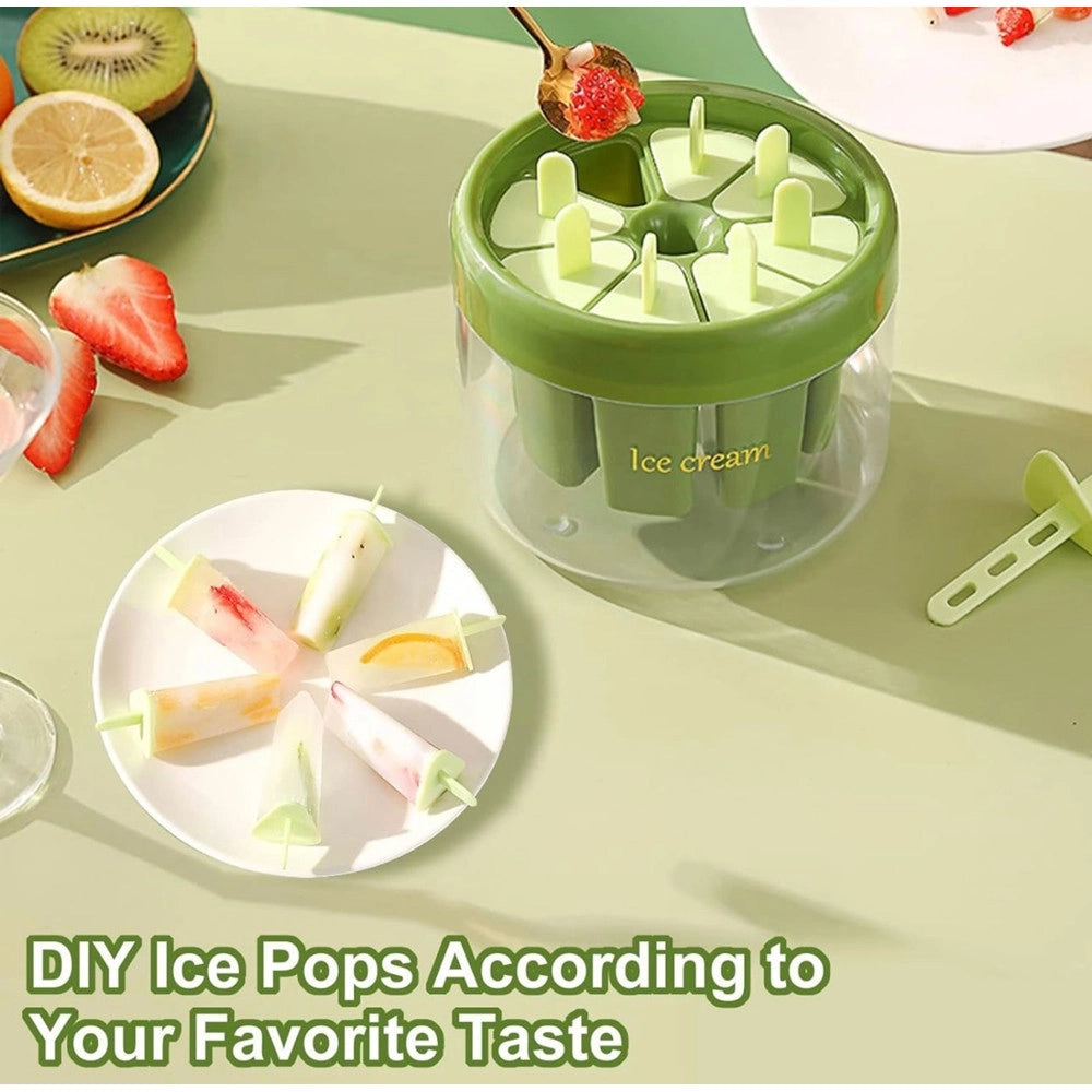 Trade Shop - Stampo Stampi Per 8 Ghiaccioli Bastoncino Ghiaccio Riutilizzabili Gelato Fai Da Te -
