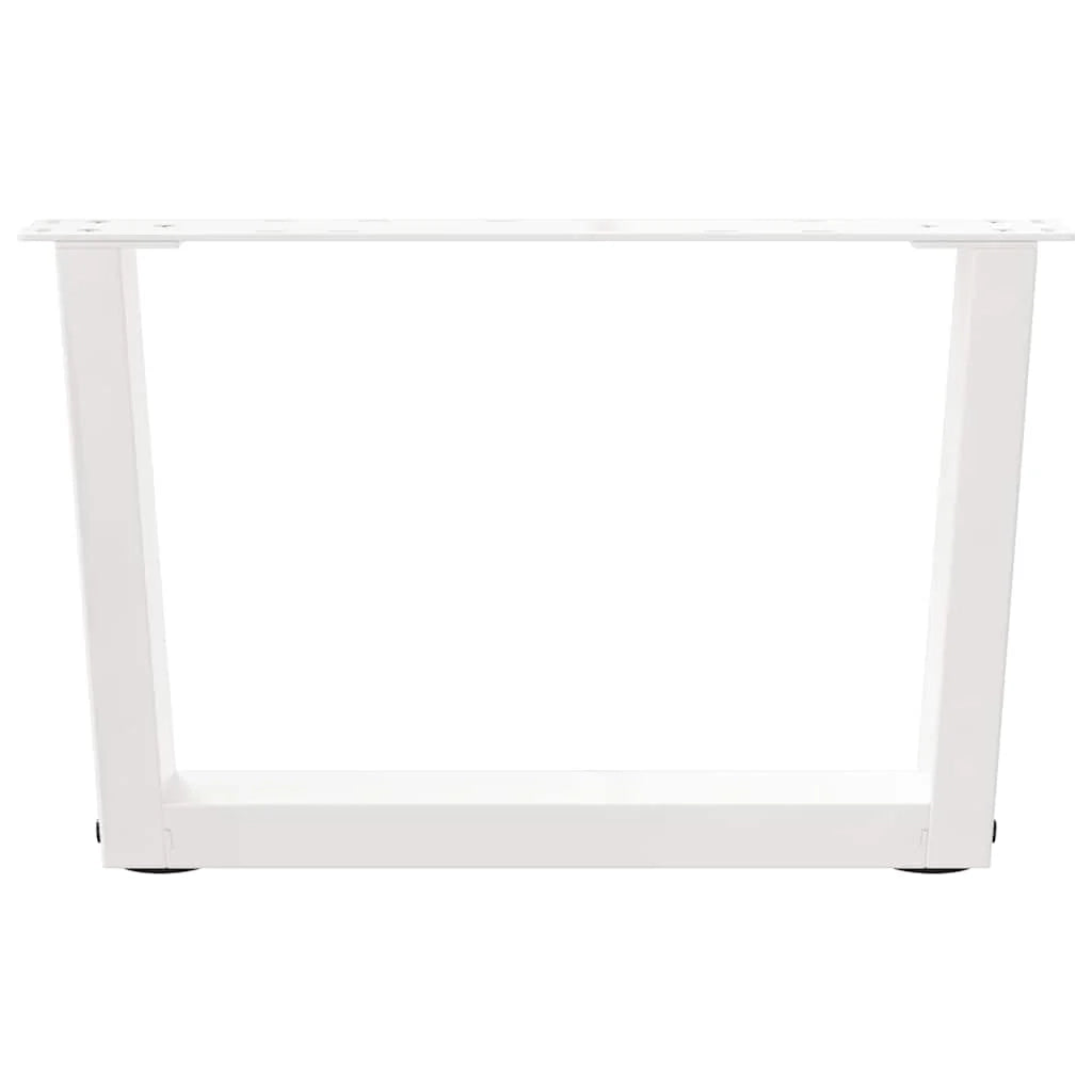 Set di 2 gambe per tavolino da caffè a forma di V 60 x 30-31,3 cm con piedini regolabili stile moderno acciaio bianco 02_0056901