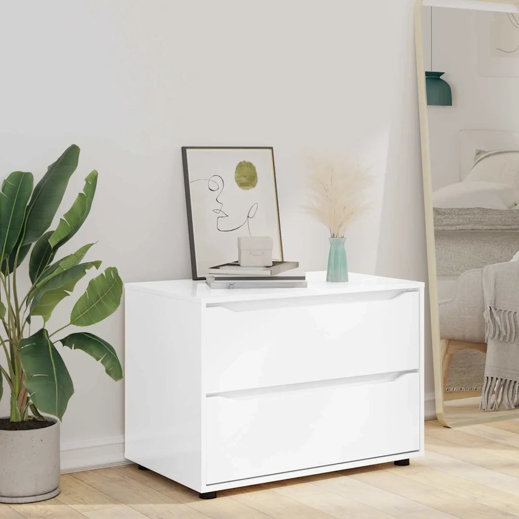 Armadio Bianco Lucido 80 x 48 x 57 cm Legno multistrato
