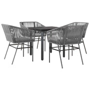 Set da Pranzo da Giardino 5 pz | Set Salotto da Giardino con Cuscini Polyrattan Vetro