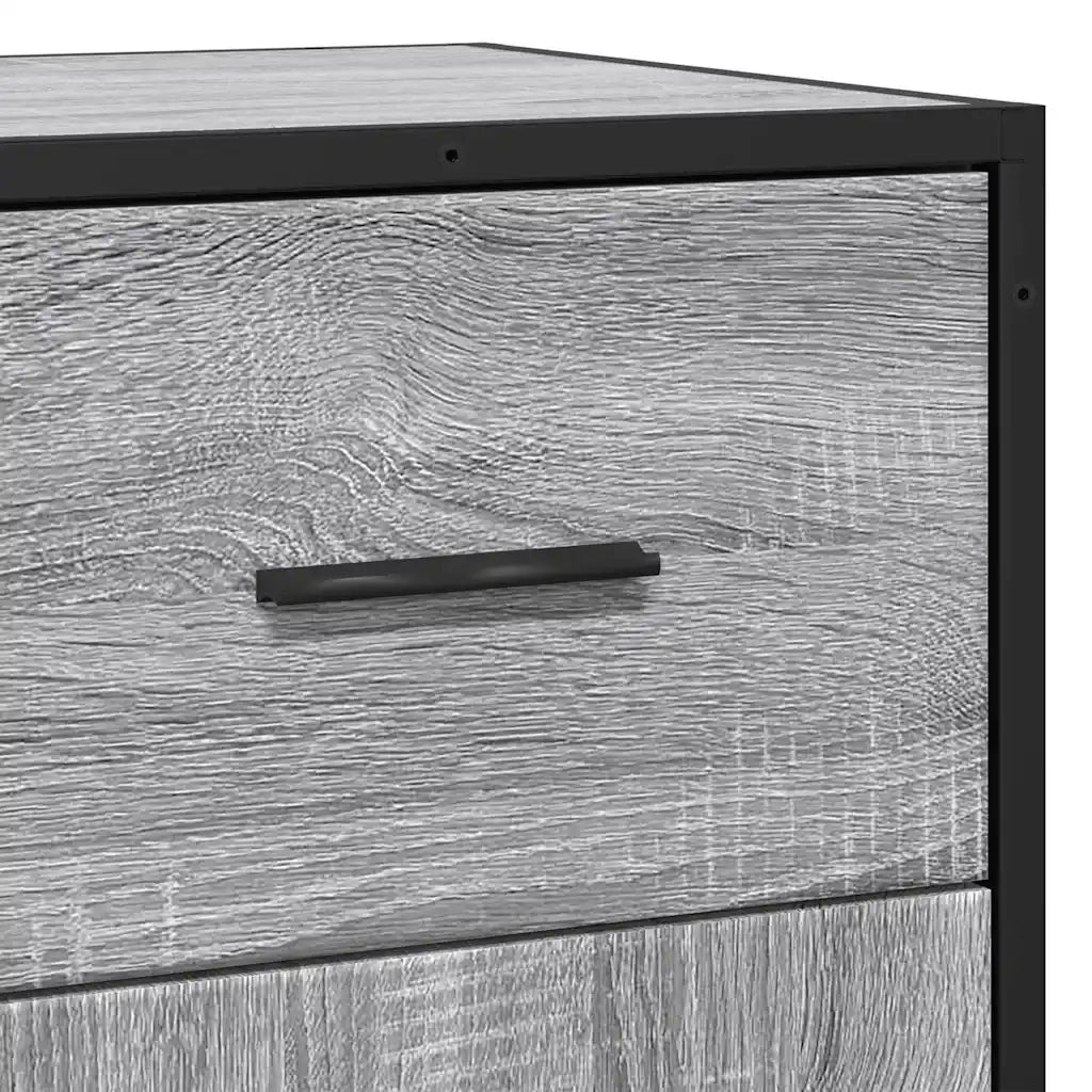 Credenza Grigio Sonoma 35,5x35x76 cm in Truciolato e Metallo 848962
