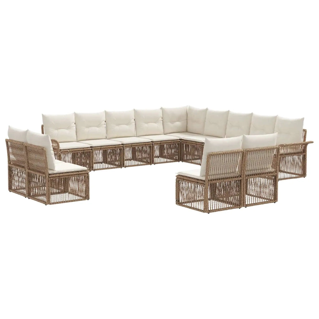 Set Divano da Giardino 13 pcs Beige polyrattan 3434994