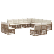 Set Divano da Giardino 13 pcs Beige polyrattan 3434994