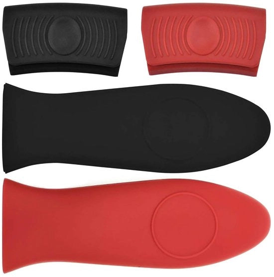 Pannini con Manico di Silicone - 4 pezzi - Isolamento Termico - Resistente al Calore - per Pannini in Acciaio - Presa Sicura - Manico di Sorreggimento per Pannini