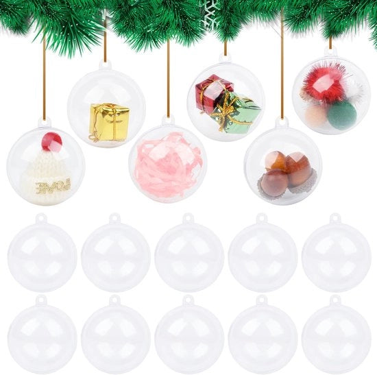 Set di 20 palline di plastica trasparente da 5 cm per progetti DIY, palline di acrilico, decorazione trasparente e progetti di artigianato per bambini