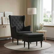 Poltrona con Ottomano 2 pz Nero Velluto 3418823