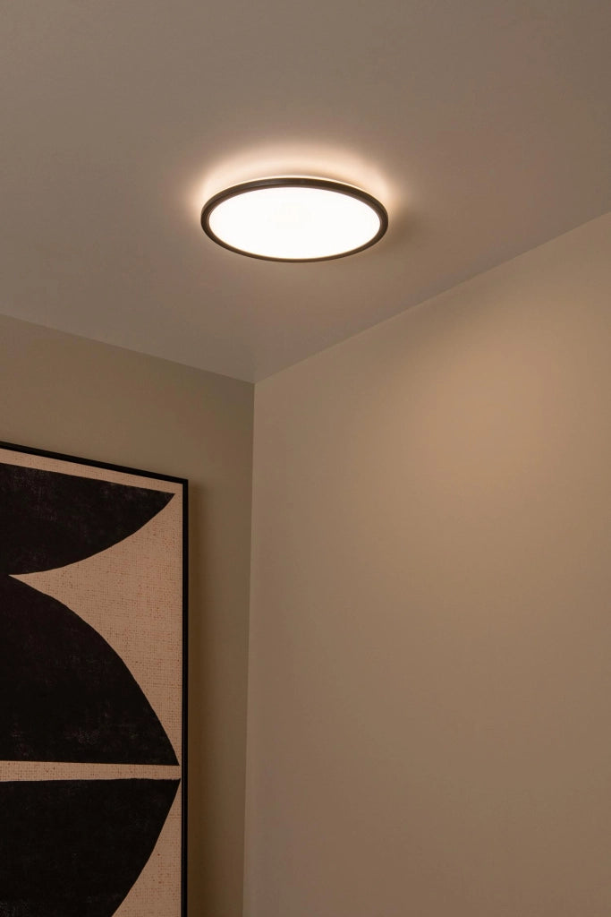 Plafoniera LED rotonda nera IP44 RGB 20W Castor Lucide