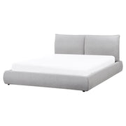 Letto matrimoniale d acqua moderno imbottito in tessuto 160 x 200 cm con materasso Grigio chiaro Camera da letto in stile moderno