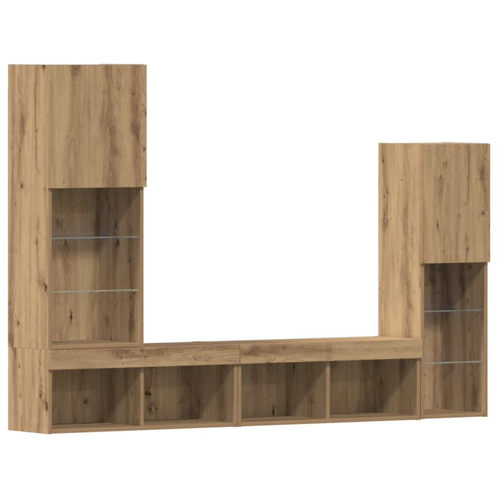 Mobile TV  con luci LED Rovere Artigianale 40.5x30x102 cm
