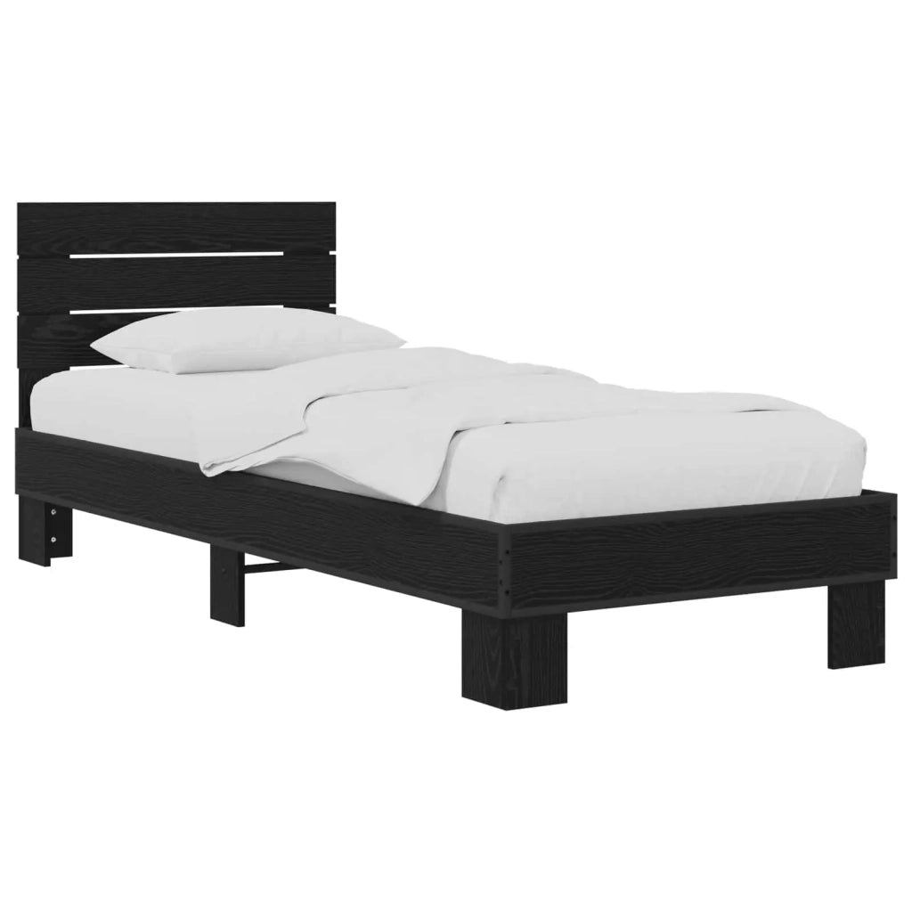 Struttura letto con testata Rovere Nero 80 x 200 cm 8009093