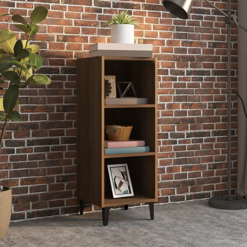 Credenza Rovere Marrone 34,5x32,5x90 cm in Legno Multistrato 817425