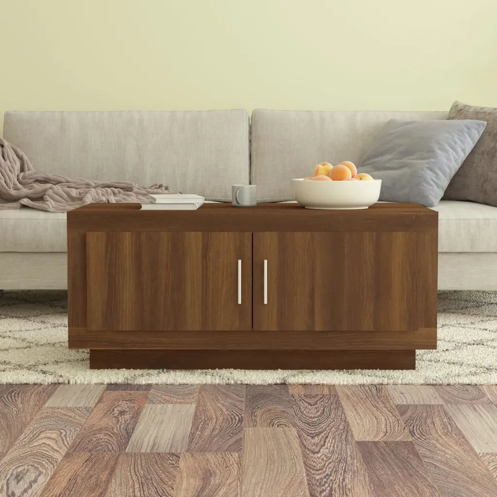 Tavolino Salotto-Tavolino da soggiorno-Tavolo Rovere Marrone 102x50x45 cm Legno Multistrato