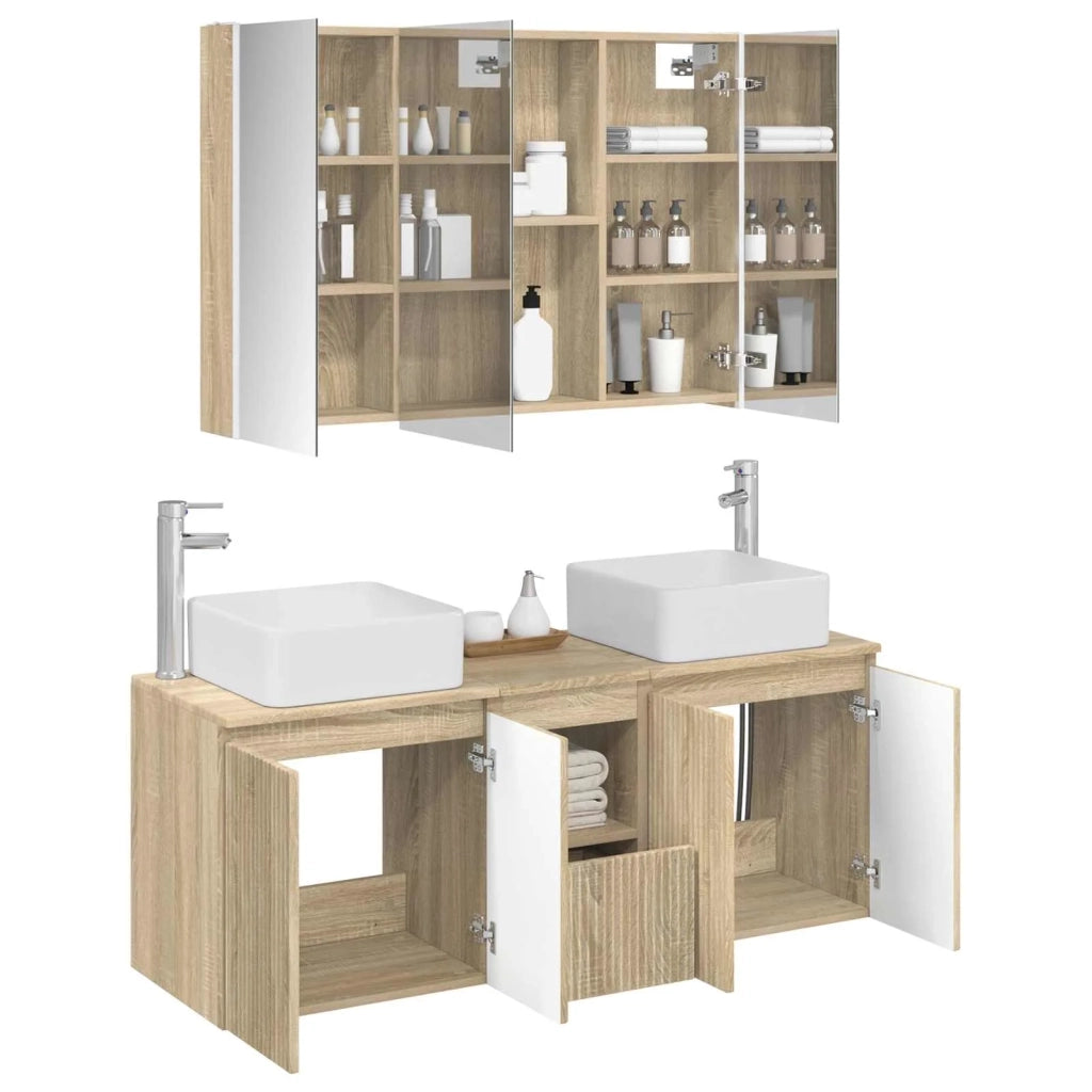 Set di Armadi da Bagno 4 pcs Rovere Sonoma Legno ingegnerizzato 3406385