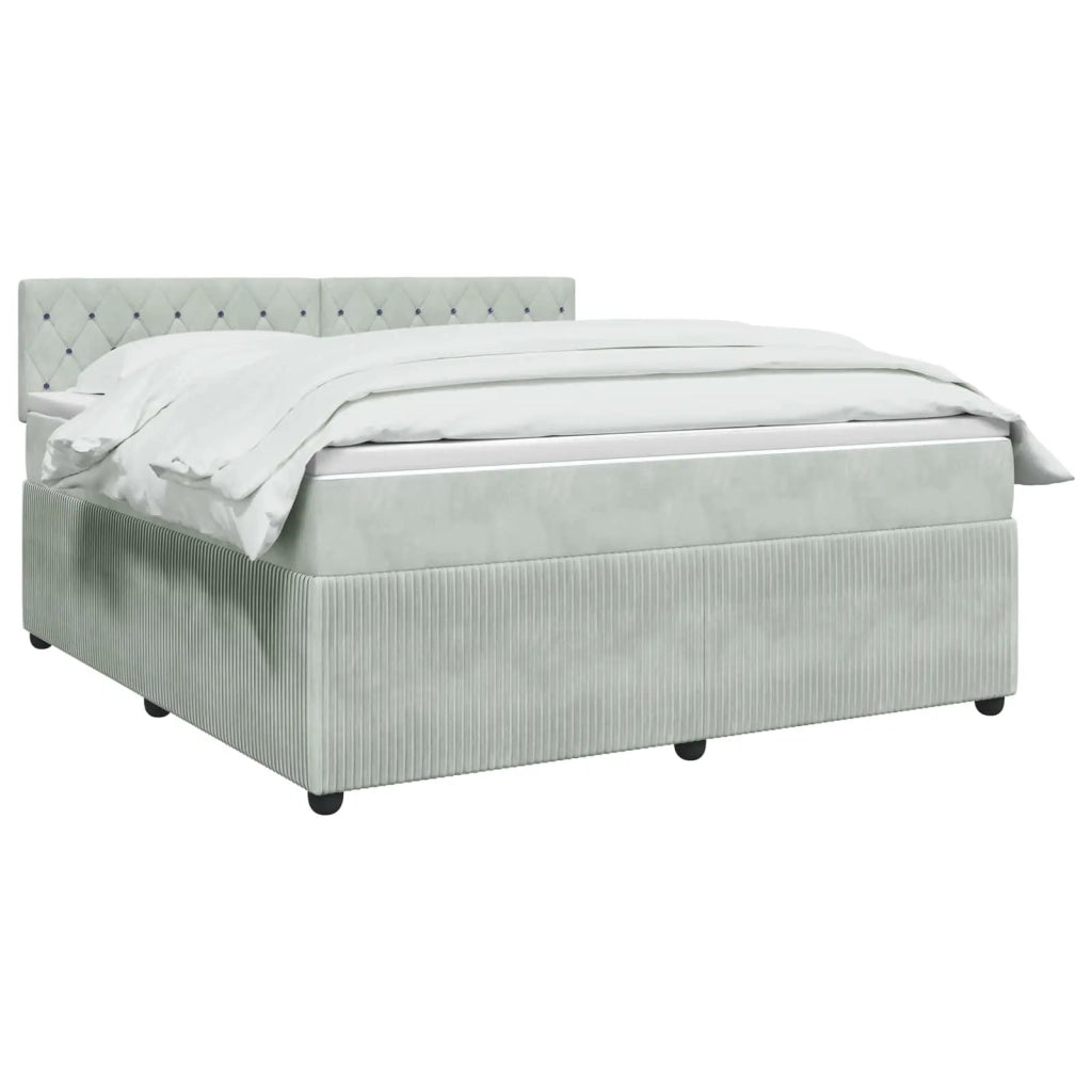Letto box spring con materasso Grigio Chiaro 160 x 200 cm 3451703