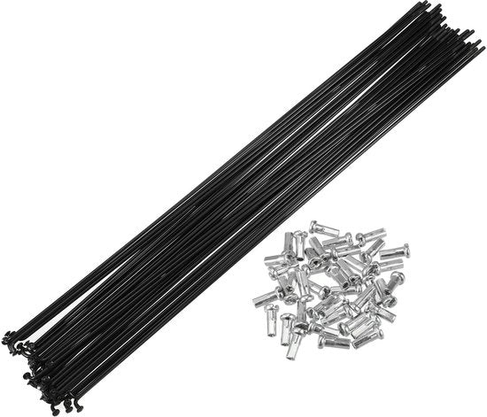 Set di Spigoli in Acciaio - 40 Pezzi - Per Bicicletta e Motocicletta - 14 G - 300 mm di Lunghezza - Con Bocchini - Duraturo e Affidabile