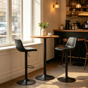 SGABELLI Bar Set da 2 pezzi Regolabili 37x44x82-104 cm Nero in PU