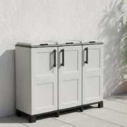 Contenitore per Rifiuti Anthea, Pattumiera Capacità 330 (110 per Sacco) Made in Italy, 102x37x90h cm Grigio Chiaro