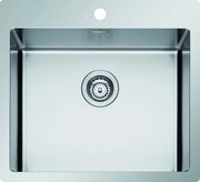 Lavello da incasso in acciaio inox a una vasca con foro per miscelatore 55x51cm Coveh 