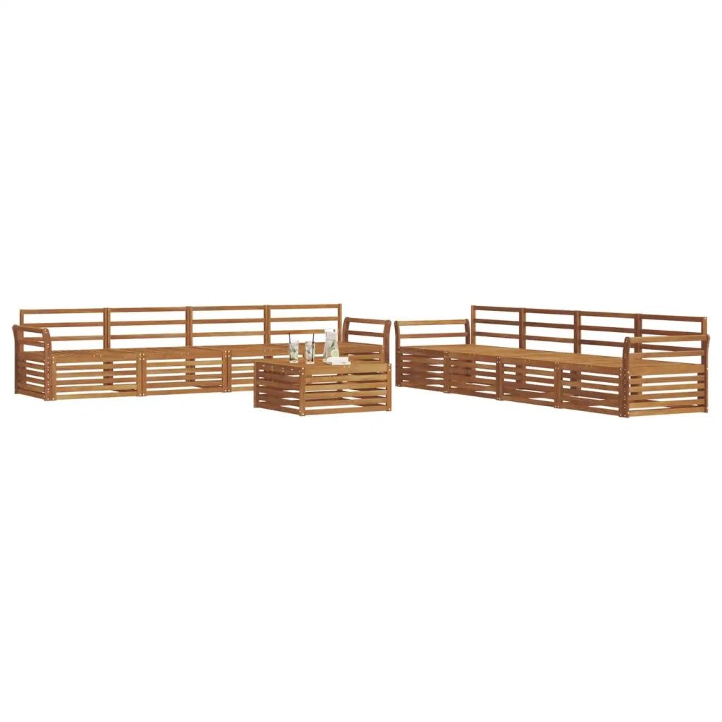 Set di divani da esterno 9 pcs Naturale