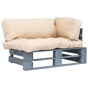 Divano da Giardino a Pallet con Cuscini Sabbia in Legno di Pinocod mxl 95300