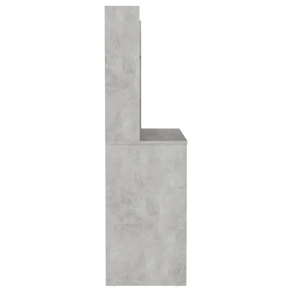 Toeletta tavolo da trucco di design mobili per camera da letto illuminazione a LED 100 x 40 x 135 cm MDF grigio cemento 02_0006399