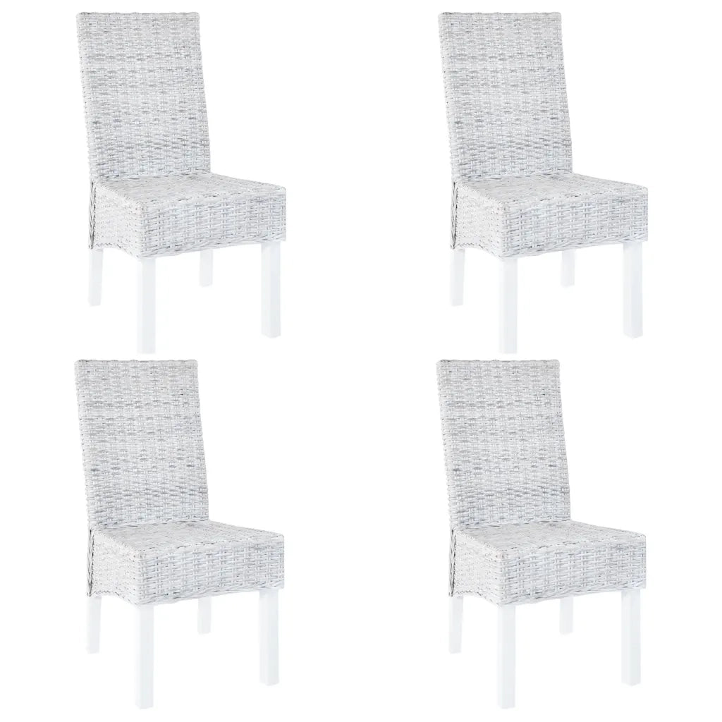 Sedie da Pranzo 4 pz Marrone Scuro in Rattan Kubu e Mango cod mxl 9294