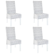 Sedie da Pranzo 4 pz Marrone Scuro in Rattan Kubu e Mango cod mxl 9294