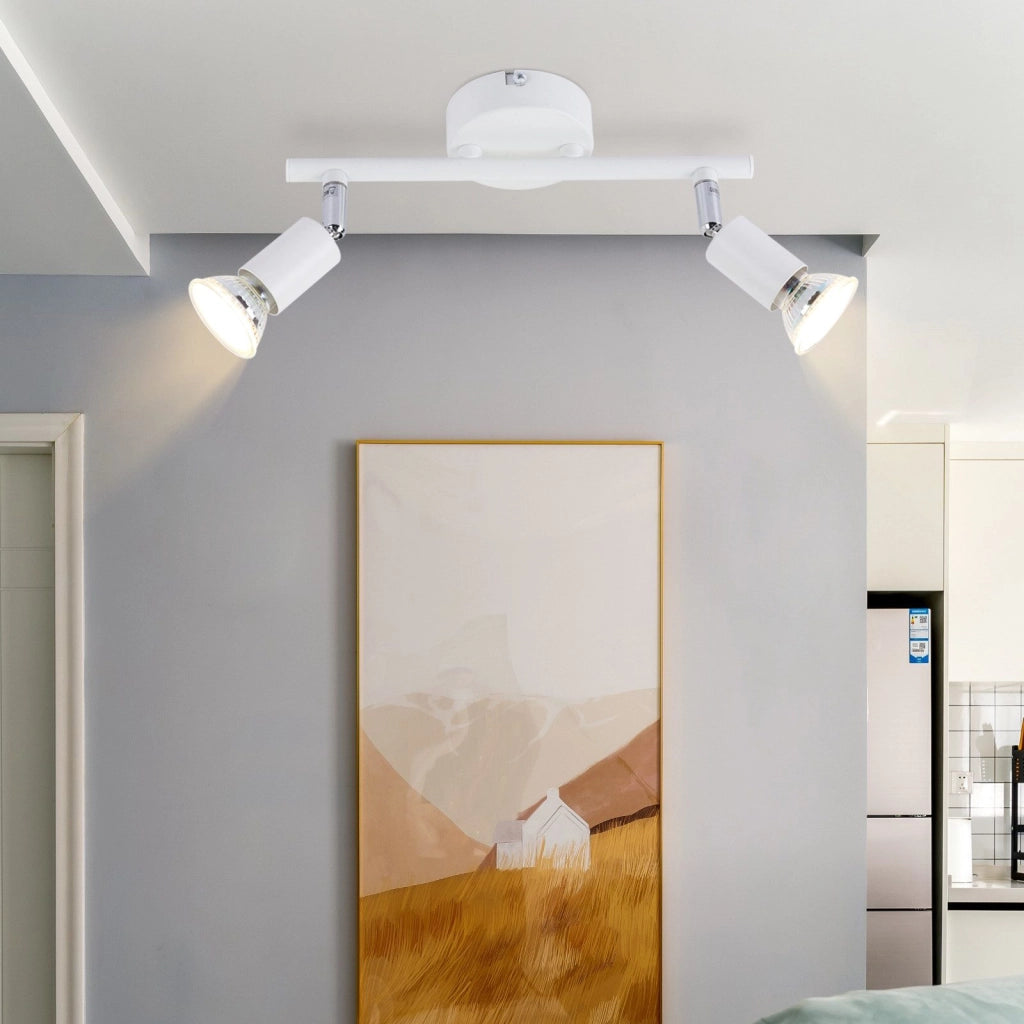 ZMH Faretto da soffitto bianchi orientabili 330° moderni GU10 per camera letto soggiorno interno