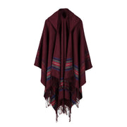 Sciarpa da donna spessa in jacquard di cashmere a righe, stile europeo e americano.