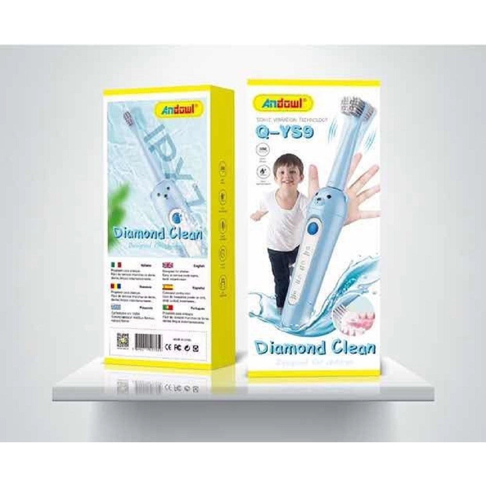 Trade Shop - Spazzolino Elettrico Per Bambini Ricaricabile Usb Bear 3 Modalità Testine Q-ys9 -