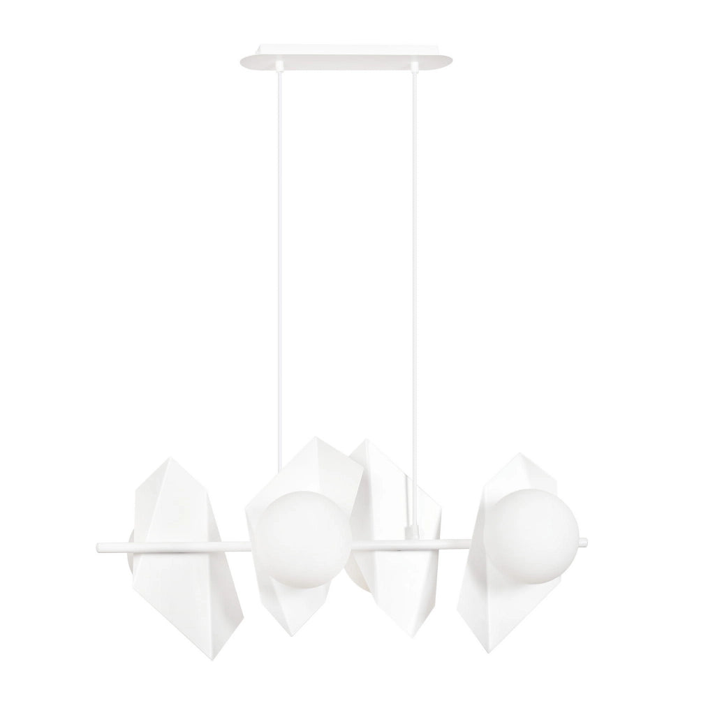 Lampadario Emibig Drifton bianco 4xE14 LED vetro metallo