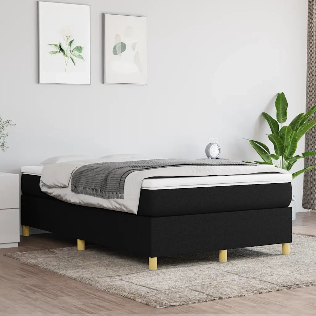 Giroletto a Molle con Materasso Nero 120x190 cm in Tessuto