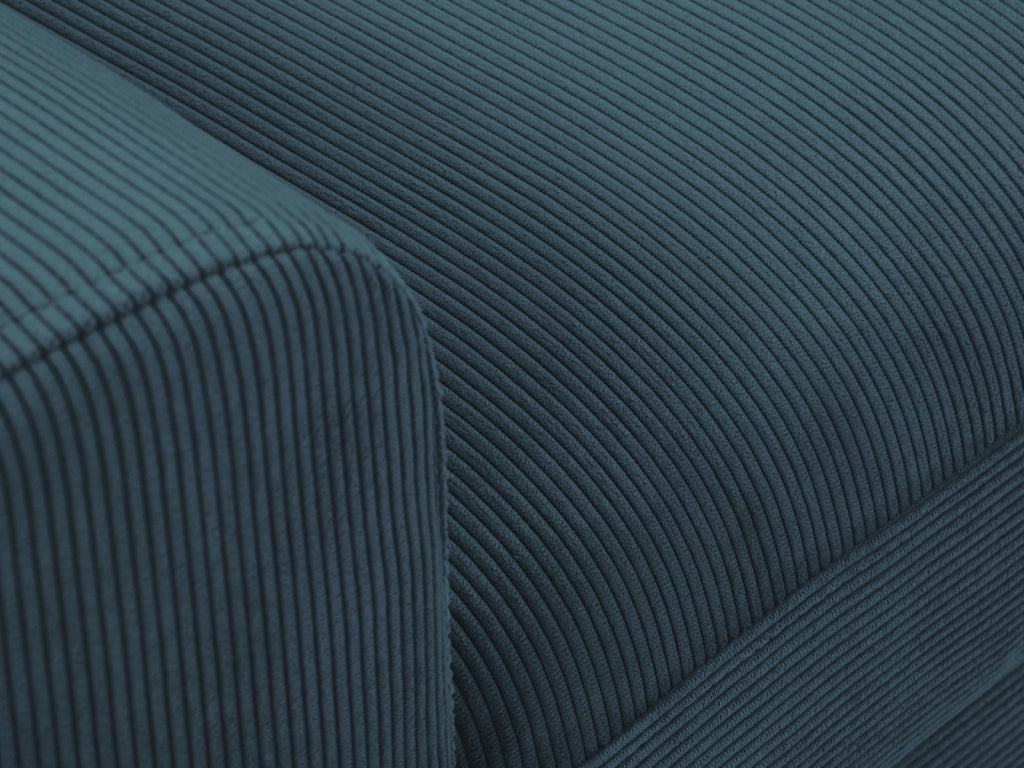Cosmopolitan Design - Divano convertibile angolare destro con contenitore "Kyoto" 4 posti in velluto a coste blu scuro 