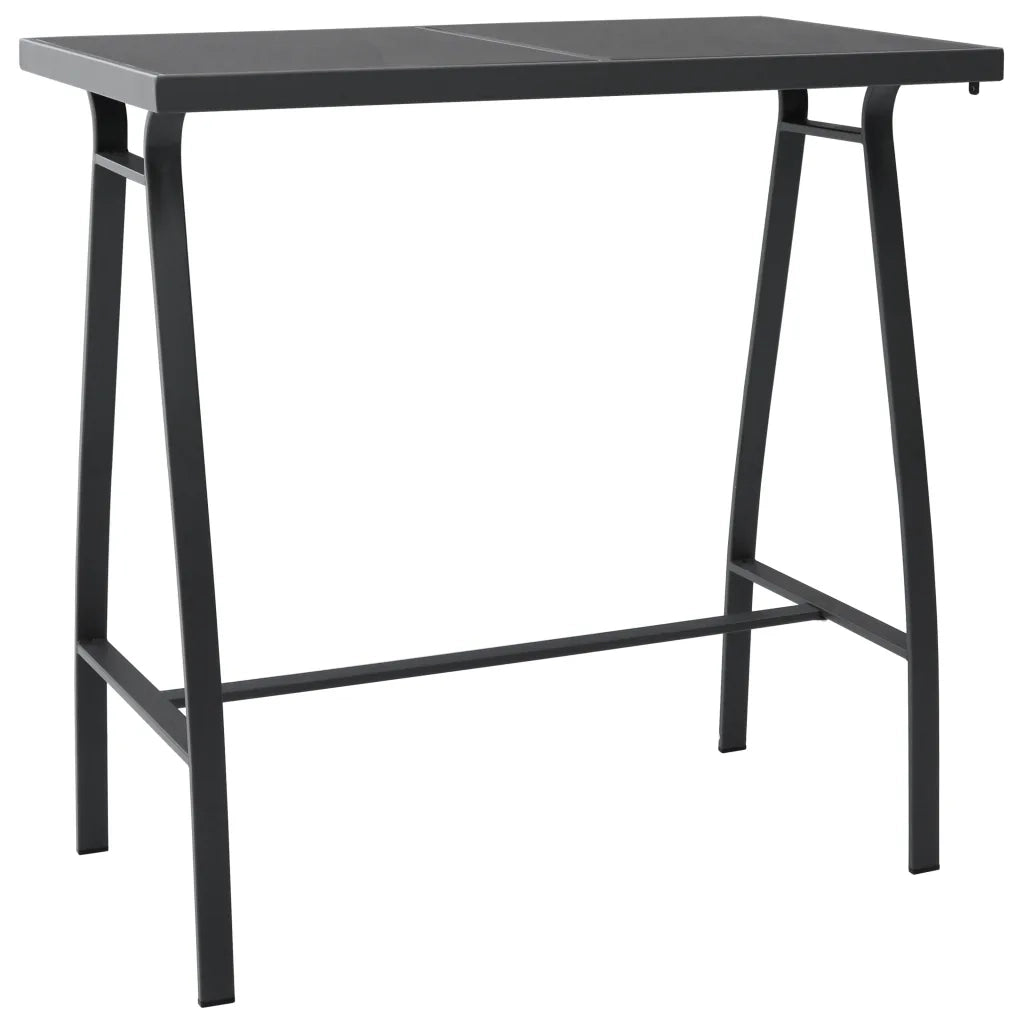Tavolo da Bar da Giardino Nero 110x60x110 cm in Vetro Temperatocod mxl 127935