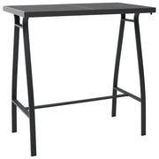 Tavolo da Bar da Giardino Nero 110x60x110 cm in Vetro Temperatocod mxl 127935