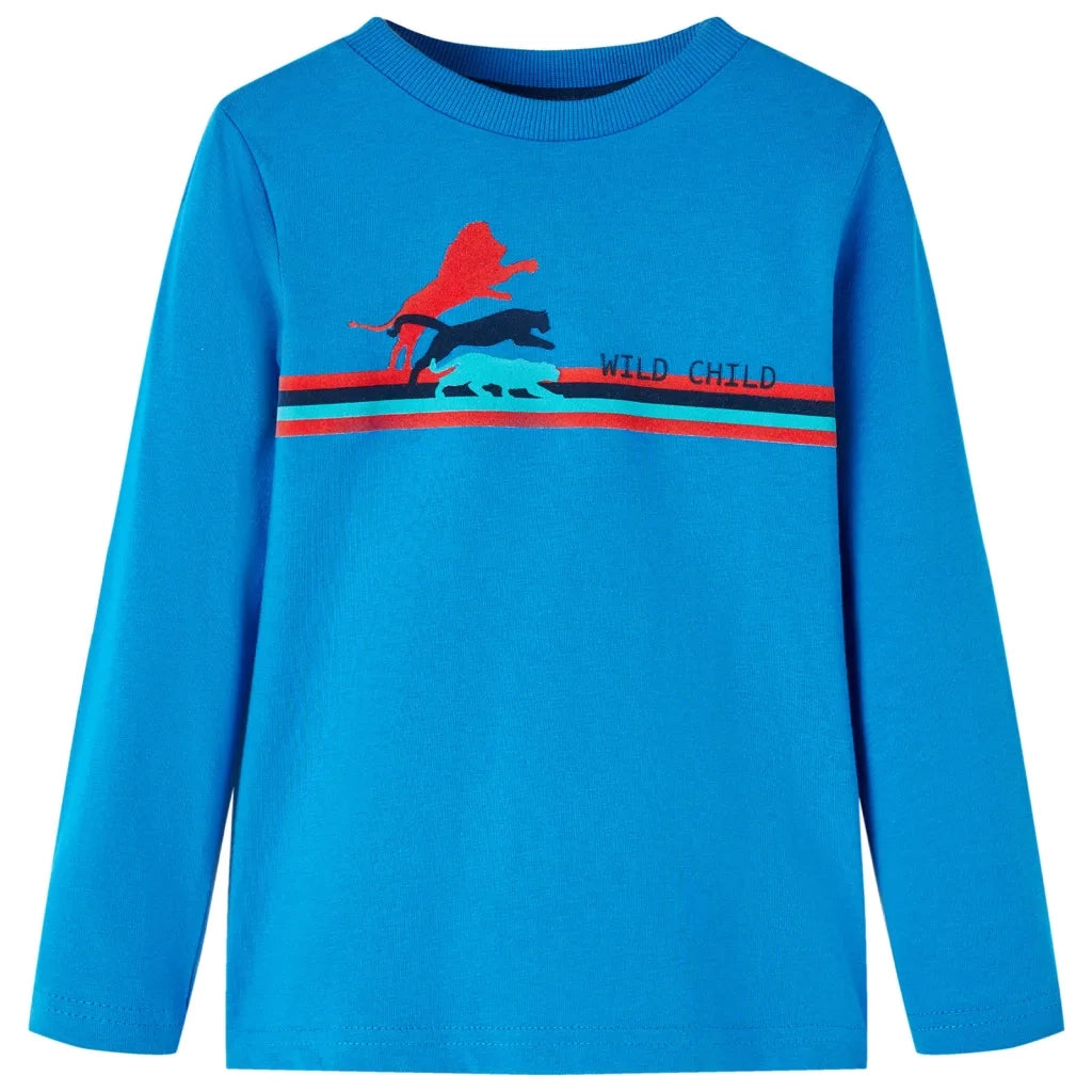 Maglietta da Bambino Maniche Lunghe Blu Cobalto 104cod mxl 108140