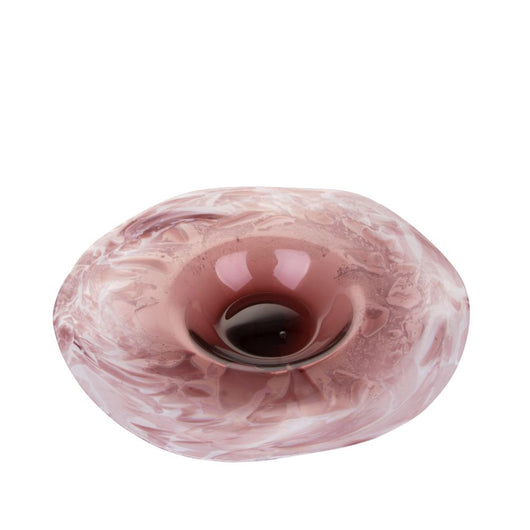 Ciotola Decorativa Ø 40 cm in Vetro Bianco Malva