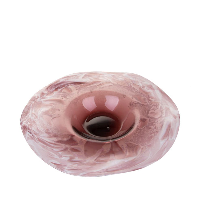 Ciotola Decorativa Ø 40 cm in Vetro Bianco Malva