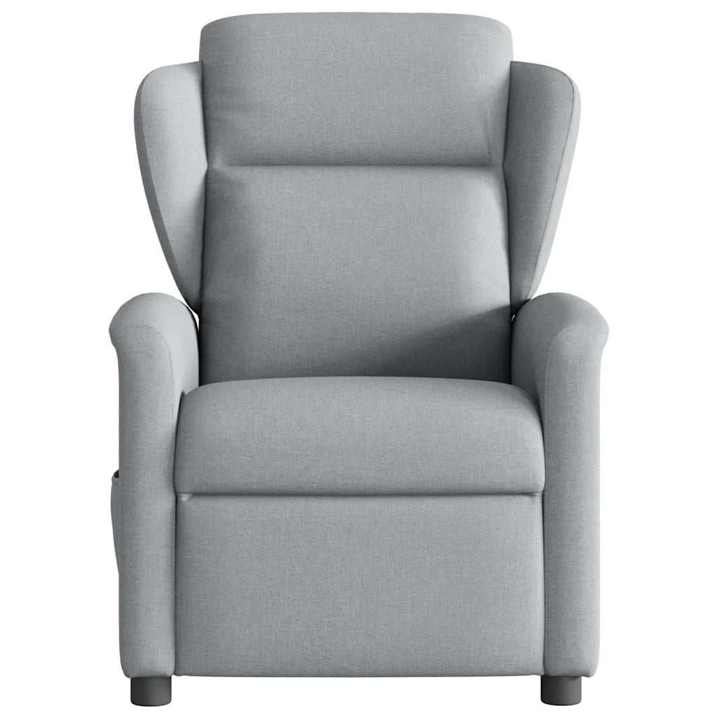 Divano Sedia-Poltrona Reclinabile Massaggio Elettrica Grigio Chiaro Tessuto 588644