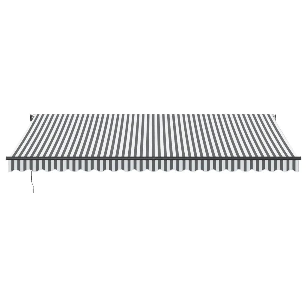 Tenda Retrattile Automatica LED Antracite e Bianco 500x350 cm