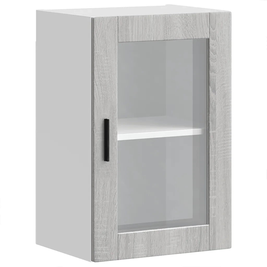 Pensile da Cucina con Porta in Vetro Porto Grigio Sonoma 854013